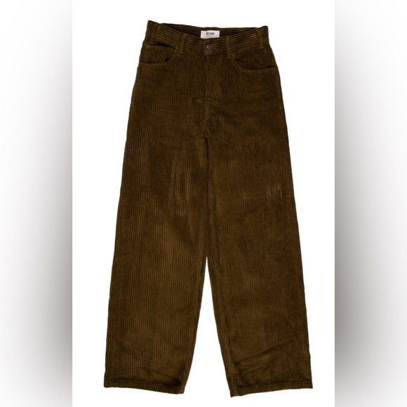 CELINE Brown Mid-Rise Corduroy Pants XS - Picture 1 of 3